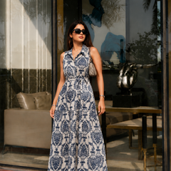 Printed Rayon Fit & Flare Dress