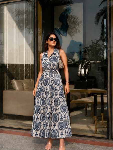 Printed Rayon Fit & Flare Dress