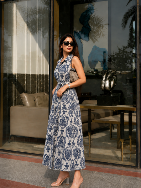 Printed Rayon Fit & Flare Dress