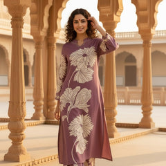 Rich Grape Purple Cotton Kurta Set with Refined Comfort