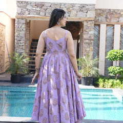 Royal Purple Viscose Rayon Anarkali Kurta Set with Elegant Flow