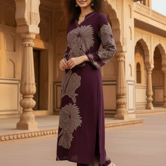 Deep Purple Cotton Kurta Set with Classic Everyday Comfort