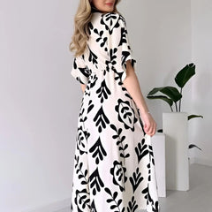 MANOJAVA Women White Cotton Fit & Flare Dress