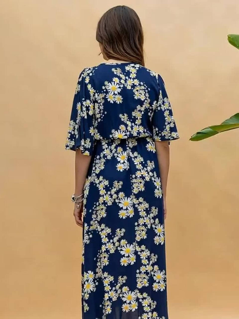 MANOJAVA Women Blue Rayon Fit & Flare Dress