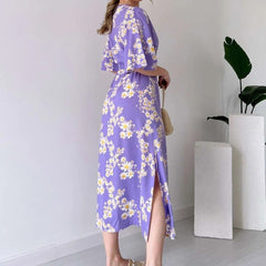 MANOJAVA Women Purple Rayon Fit & Flare Dress