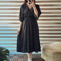 MANOJAVA Women Black Rayon Fit & Flare Dress