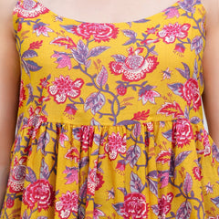 MANOJAVA Women Yellow Rayon Fit & Flare Dress