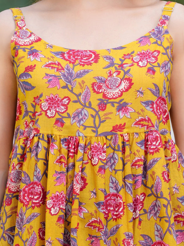 MANOJAVA Women Yellow Rayon Fit & Flare Dress