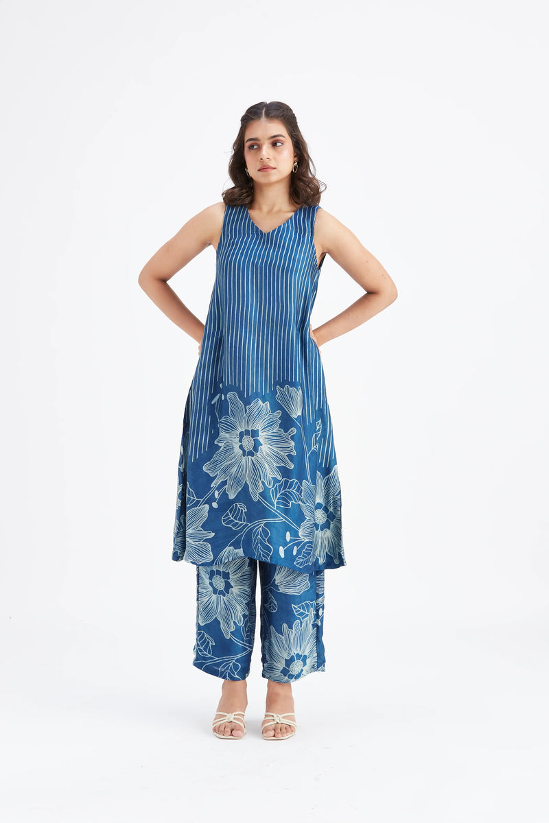 Women Blue Viscose Rayon Kurta Set for Daily & Casual Wear