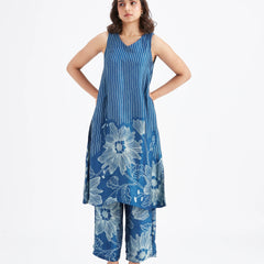 Women Blue Viscose Rayon Kurta Set for Daily & Casual Wear
