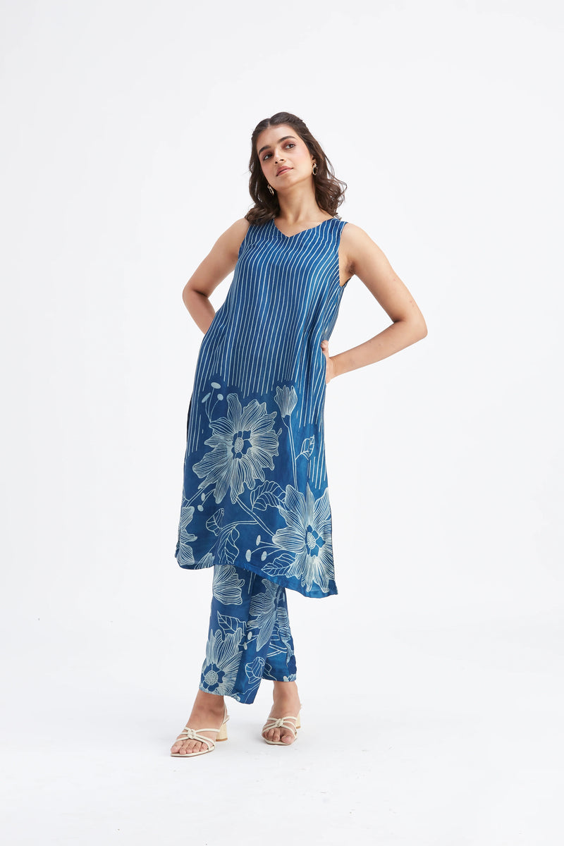 Women Blue Viscose Rayon Kurta Set for Daily & Casual Wear