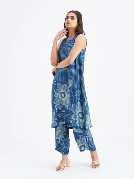 Women Blue Viscose Rayon Kurta Set for Daily & Casual Wear