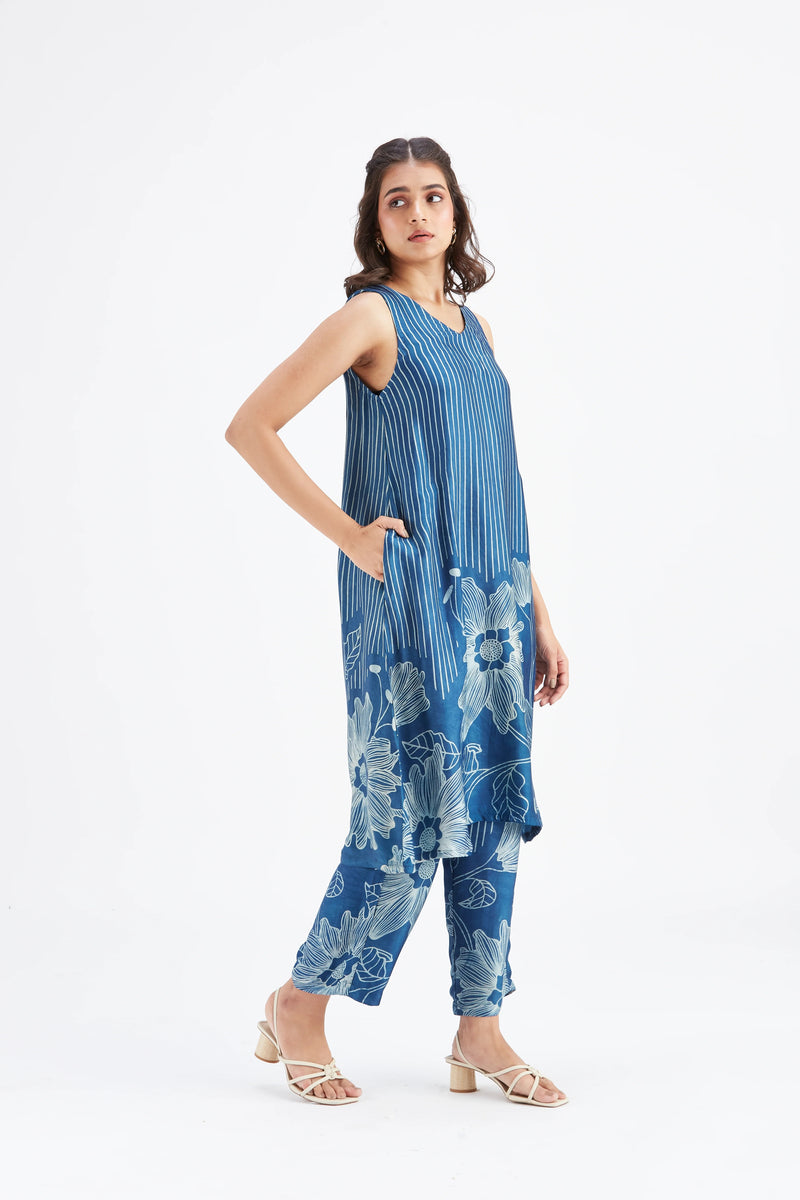 Women Blue Viscose Rayon Kurta Set for Daily & Casual Wear