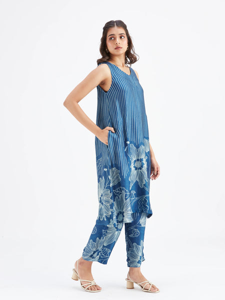 Women Blue Viscose Rayon Kurta Set for Daily & Casual Wear