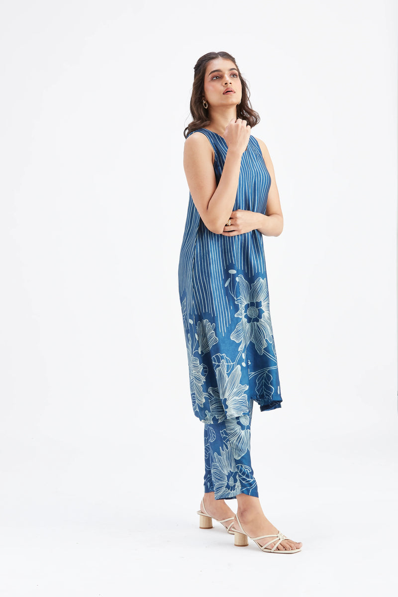 Women Blue Viscose Rayon Kurta Set for Daily & Casual Wear