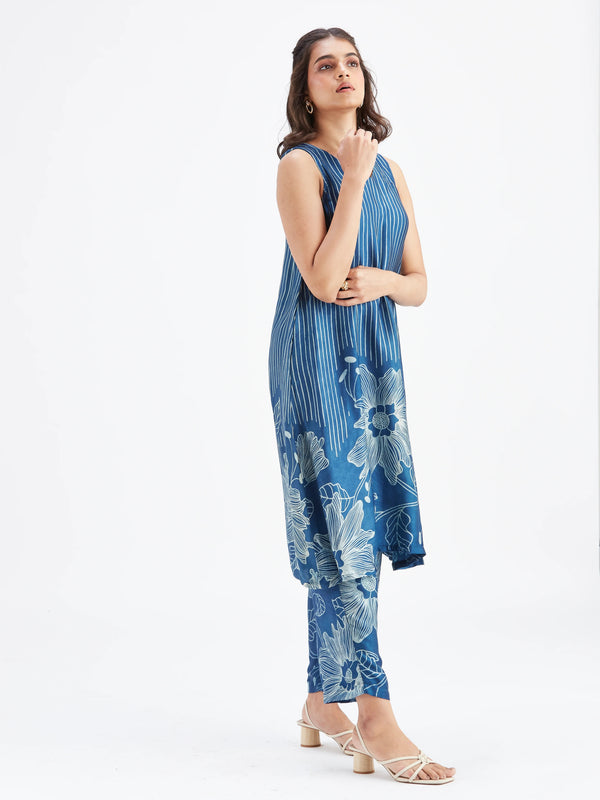 Women Blue Viscose Rayon Kurta Set for Daily & Casual Wear