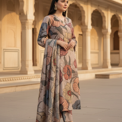Women Brown Viscose Rayon Kurta Set for Daily & Festive Wear