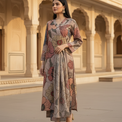 Women Brown Viscose Rayon Kurta Set for Daily & Festive Wear