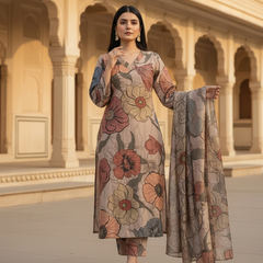 Women Brown Viscose Rayon Kurta Set for Daily & Festive Wear