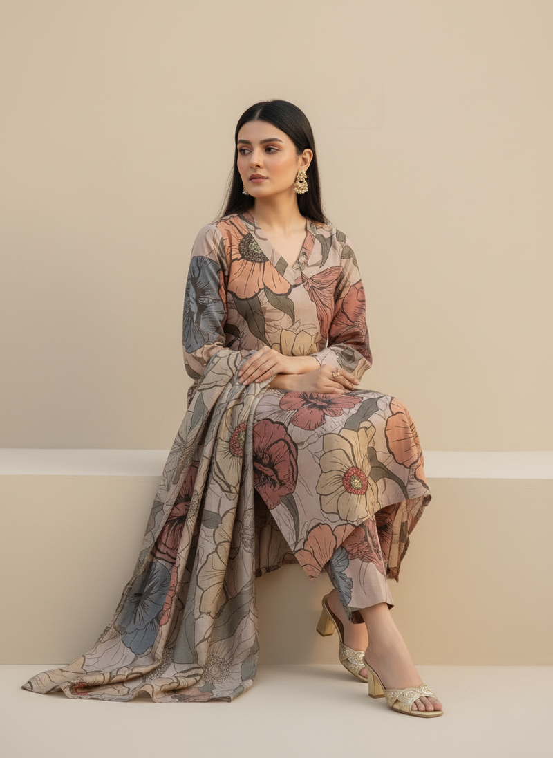 Women Brown Viscose Rayon Kurta Set for Daily & Festive Wear