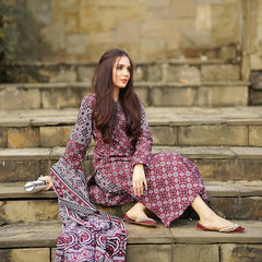 Women Maroon Viscose Rayon Kurta Set for Daily & Festive Wear