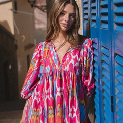 Women casual multicolor dress outdoor look
