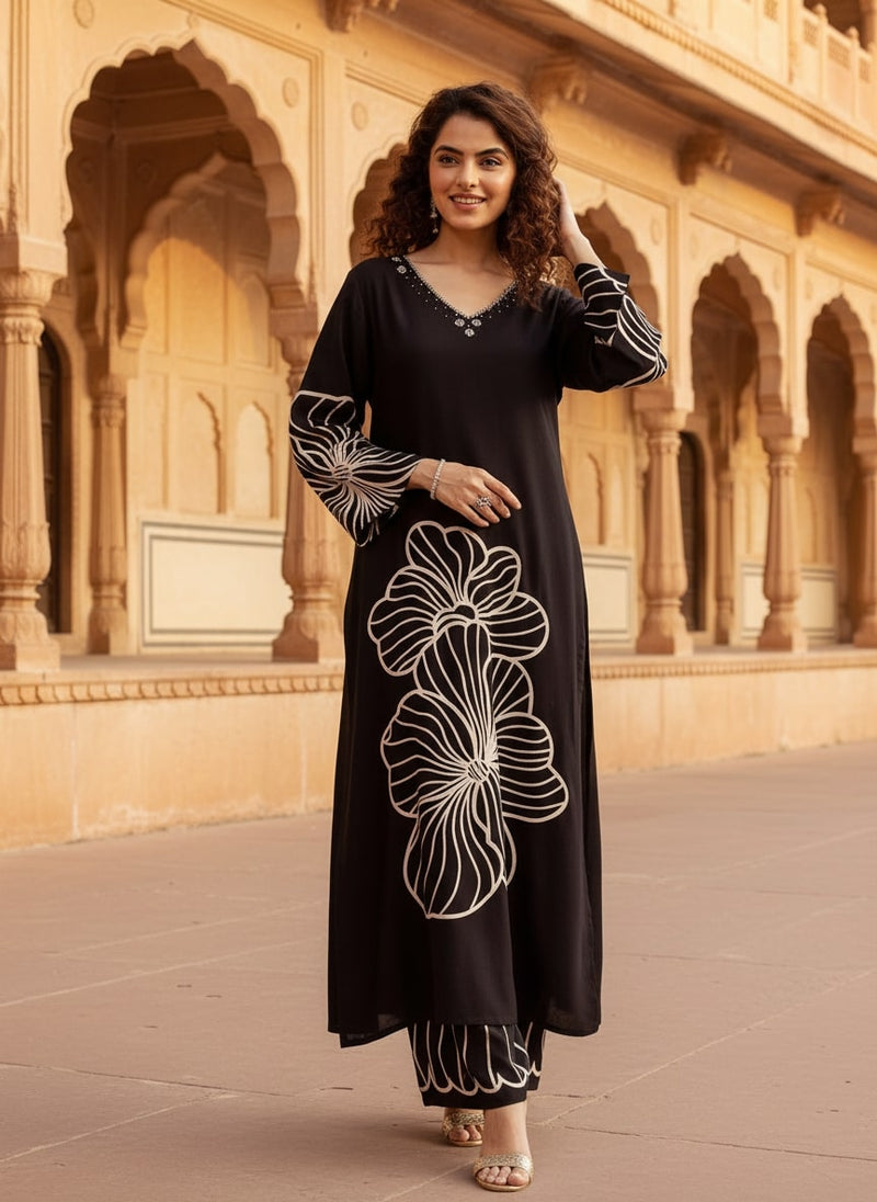 Women’s Black Kurta Set