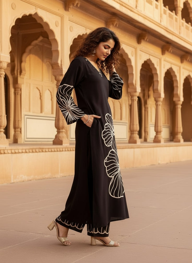 Women’s Black Kurta Set