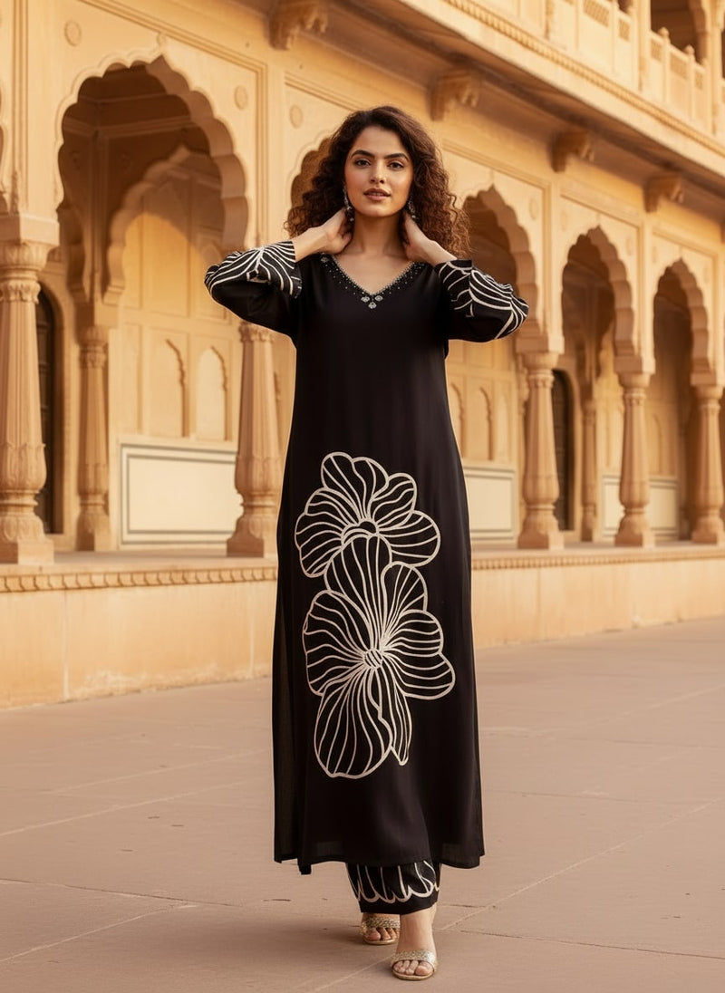 Women’s Black Kurta Set