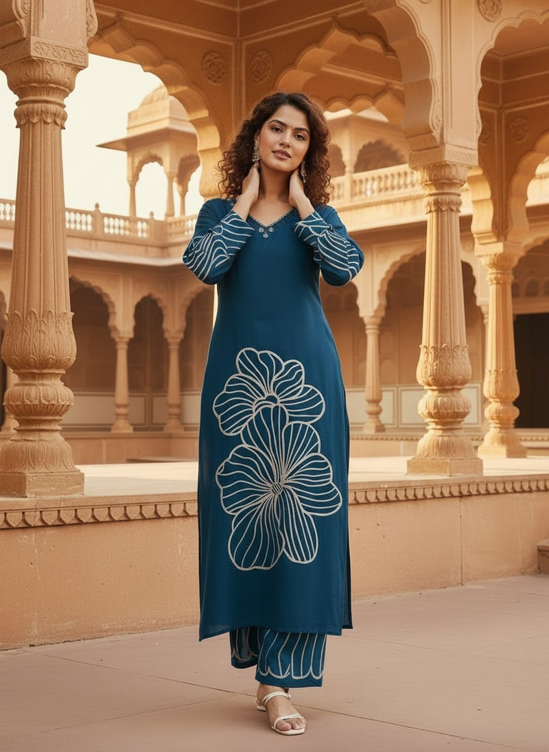 Women’s Blue Kurta Set