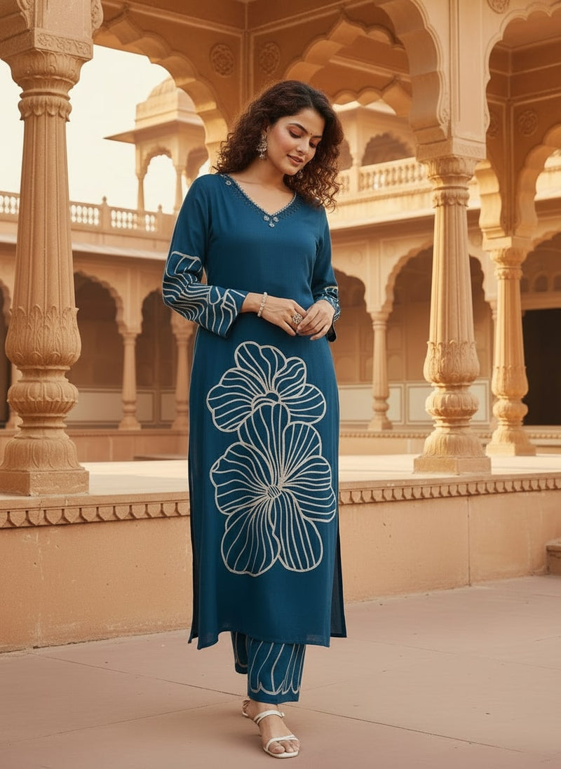 Women’s Blue Kurta Set