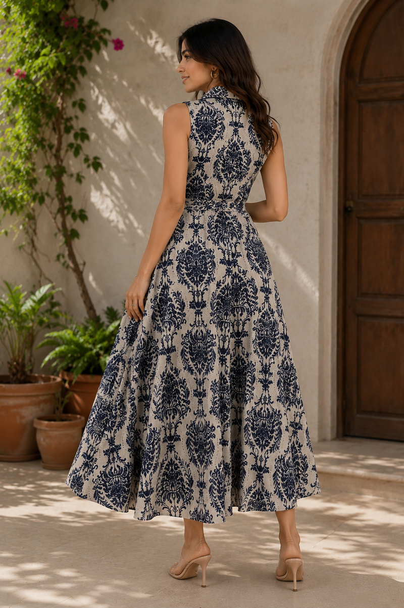 Female Printed Rayon Fit & Flare Dress
