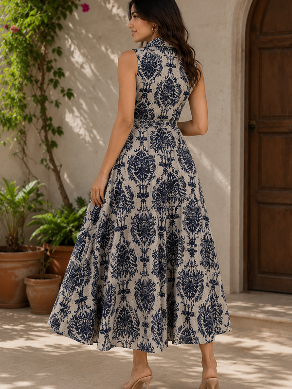 Female Printed Rayon Fit & Flare Dress