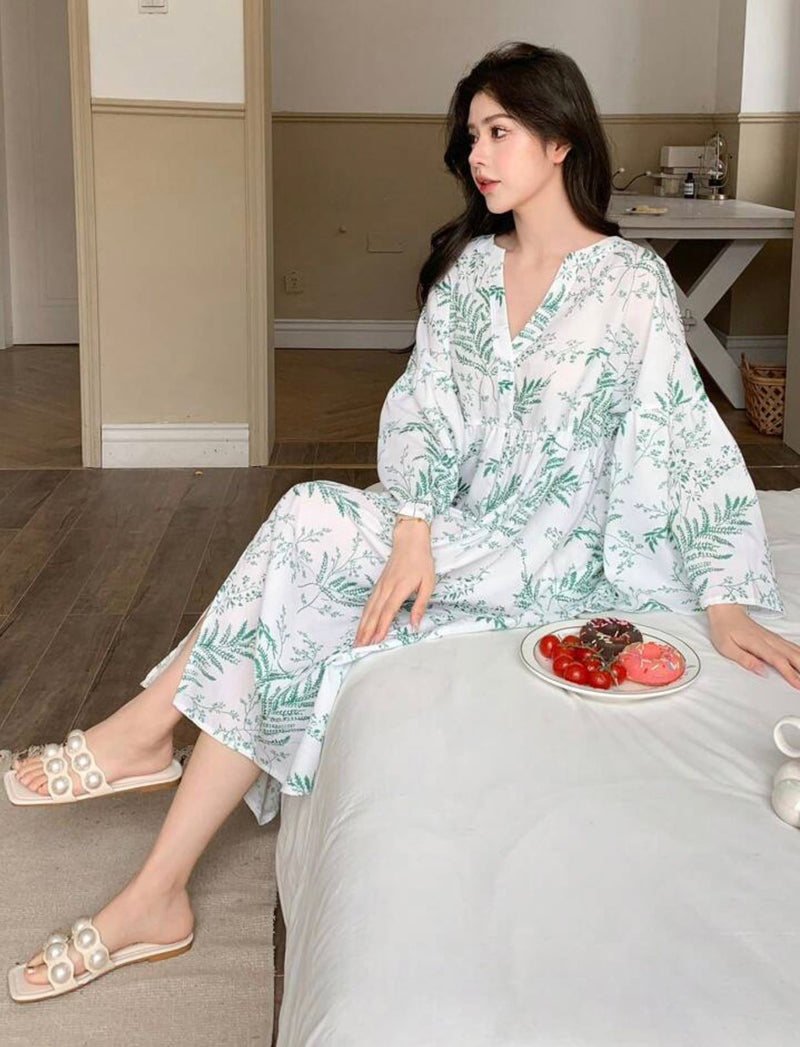 Women White Printed Midi Dress Sitting
