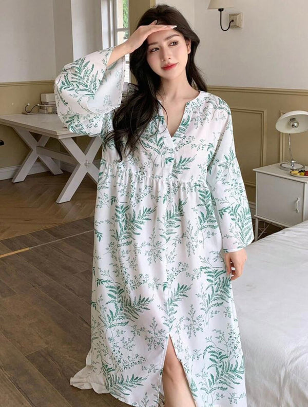 Women White Printed Midi Dress Front