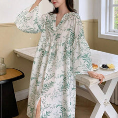 Women White Printed Midi Dress Image