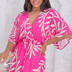 Woman pink rayon dress casual wear

