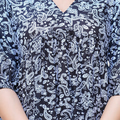 MANOJAVA Women Black Rayon Fit & Flare Dress