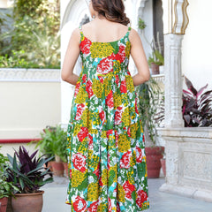 MANOJAVA Women Multicolor Rayon Fit & Flare Dress