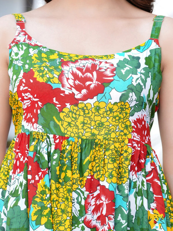 MANOJAVA Women Multicolor Rayon Fit & Flare Dress
