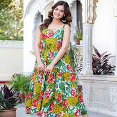 MANOJAVA Women Multicolor Rayon Fit & Flare Dress