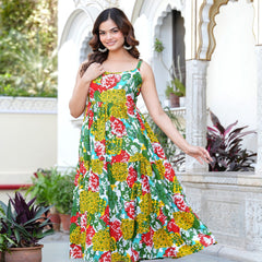 MANOJAVA Women Multicolor Rayon Fit & Flare Dress