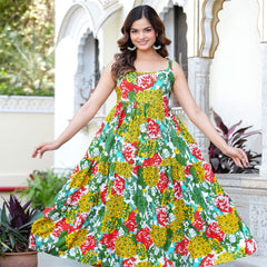 MANOJAVA Women Multicolor Rayon Fit & Flare Dress