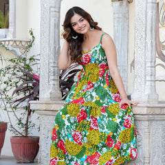 MANOJAVA Women Multicolor Rayon Fit & Flare Dress