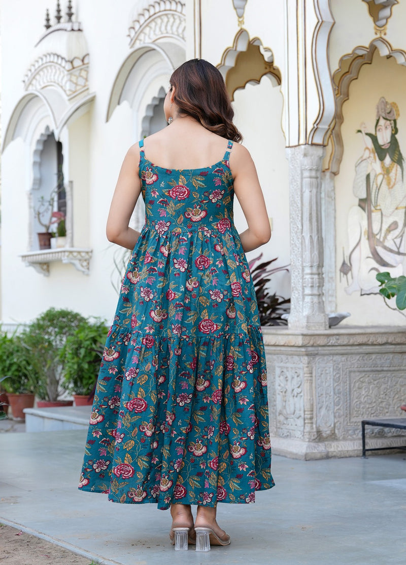 MANOJAVA Women Multicolor Rayon Fit & Flare Dress