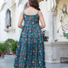 MANOJAVA Women Multicolor Rayon Fit & Flare Dress