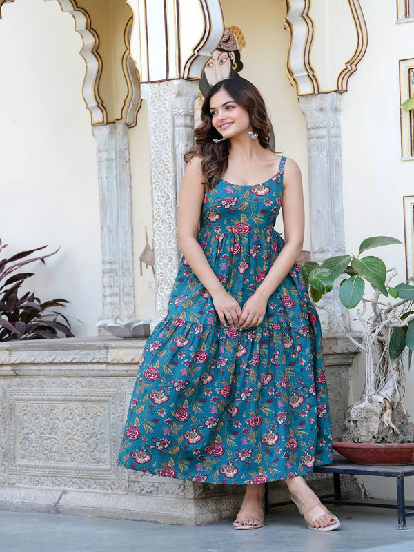 MANOJAVA Women Multicolor Rayon Fit & Flare Dress