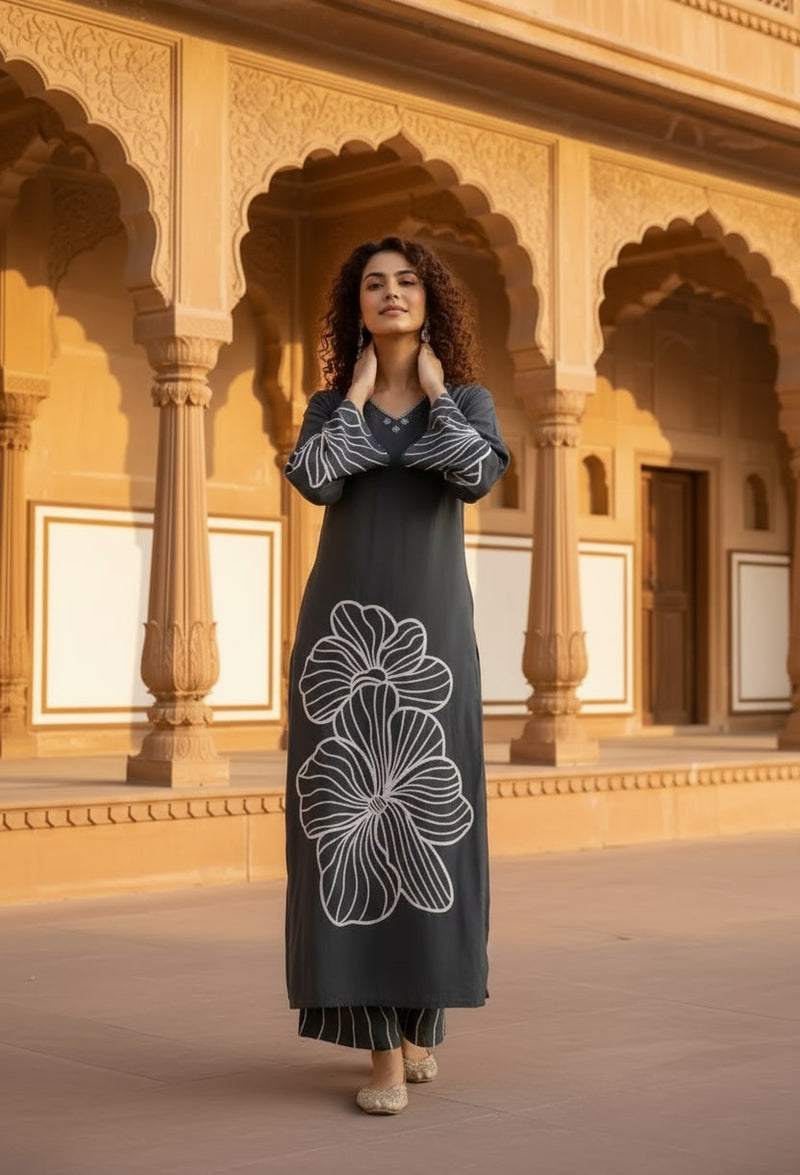 Women’s Grey Kurta Set