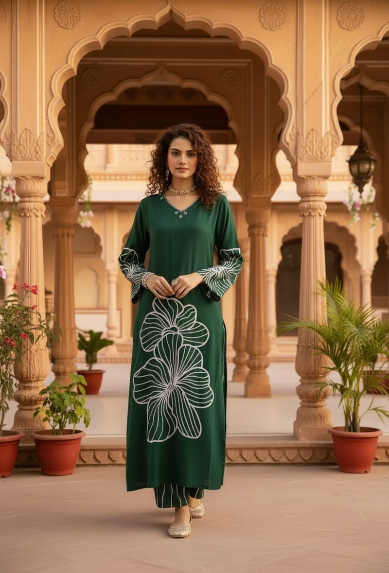 Women’s Green Kurta Set