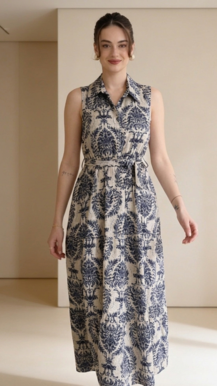 Female Printed Rayon Fit & Flare Dress